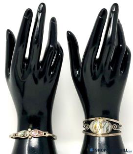 Marked Alpaca Mexico 2 Vintage Assorted Abalone Shell Bracelets- 27.73"